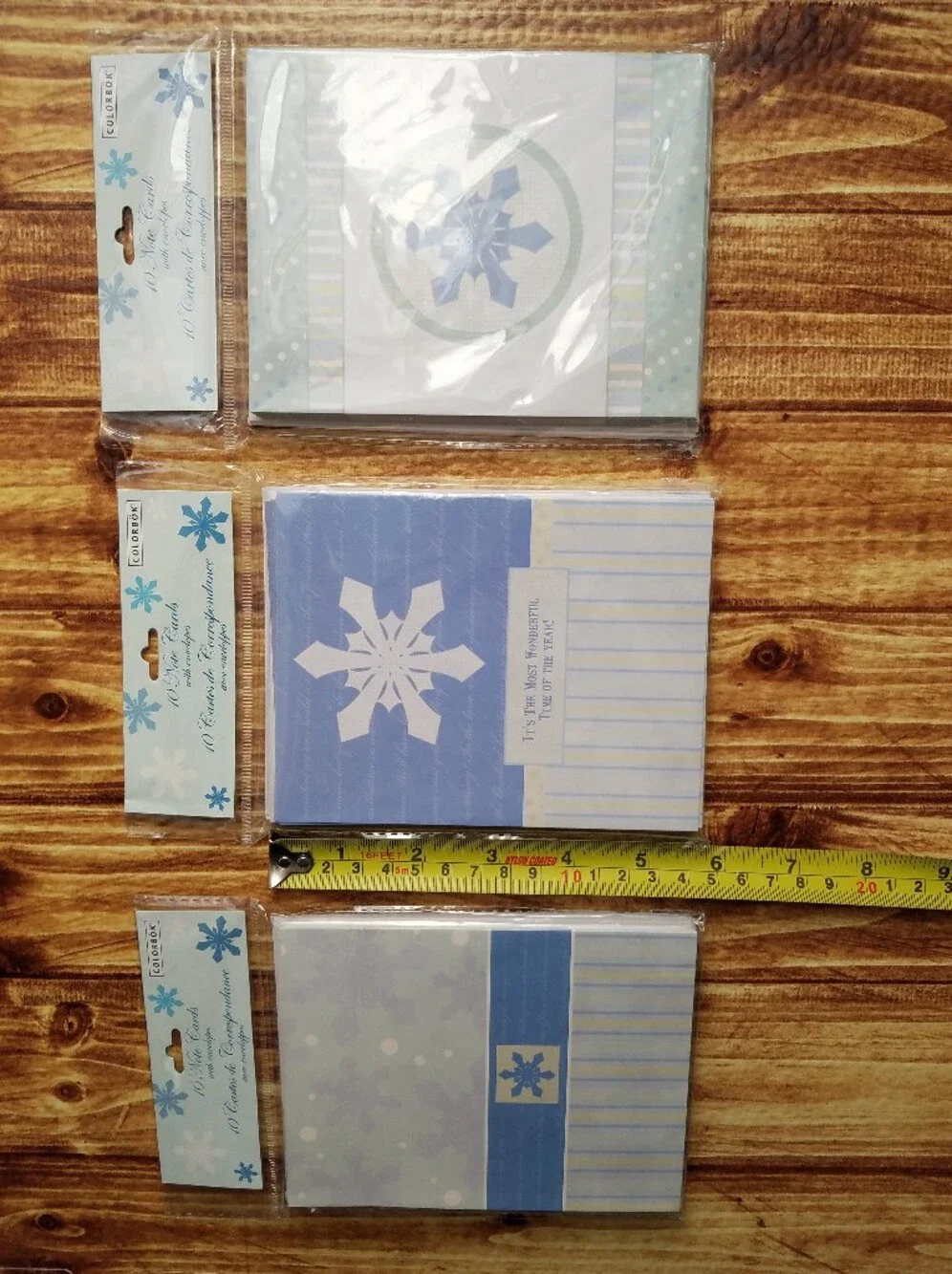 NWT Colorbök Blue Snowflake Note Cards & Envelopes Set of 3 Packs Christmas